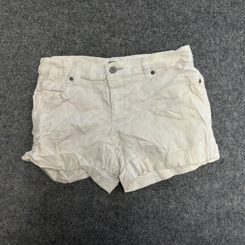 New York & Company Shorts Womens Size 4 White Denim Stretch Cuffed Casual Summer